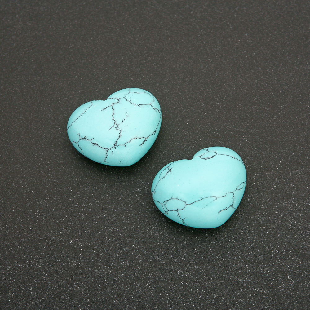 Turquoise souvenir heart (+-) 21×27 mm