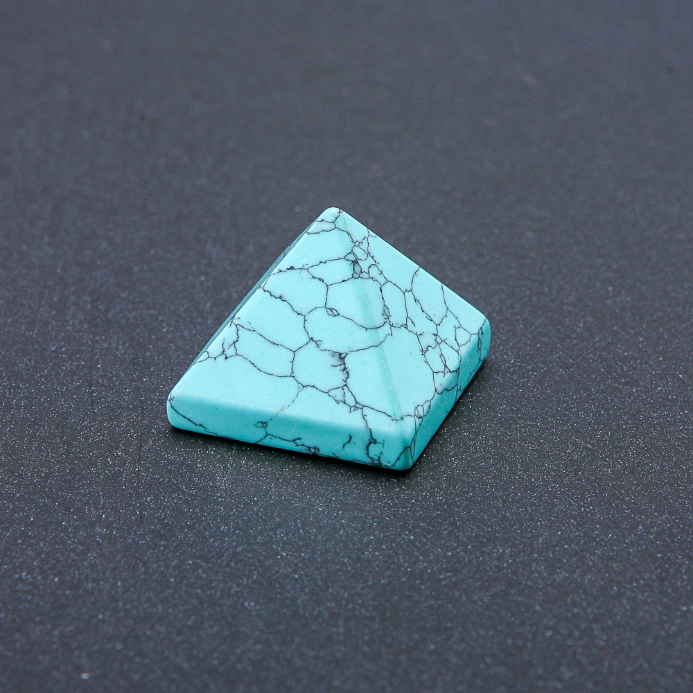 Pyramid made of natural turquoise stone, pressed, height (+/-) 23 mm, length (+/-) 29 mm