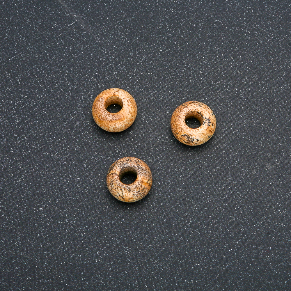 Pandora bead with landscape jasper 14x7mm, hole diameter 5.5mm+