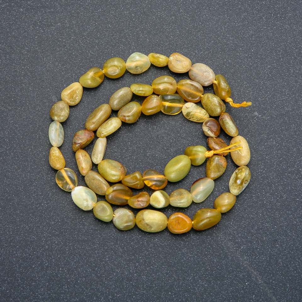 Faceted Jadeite Beads on Thread, 7×6 mm, 40 cm length +