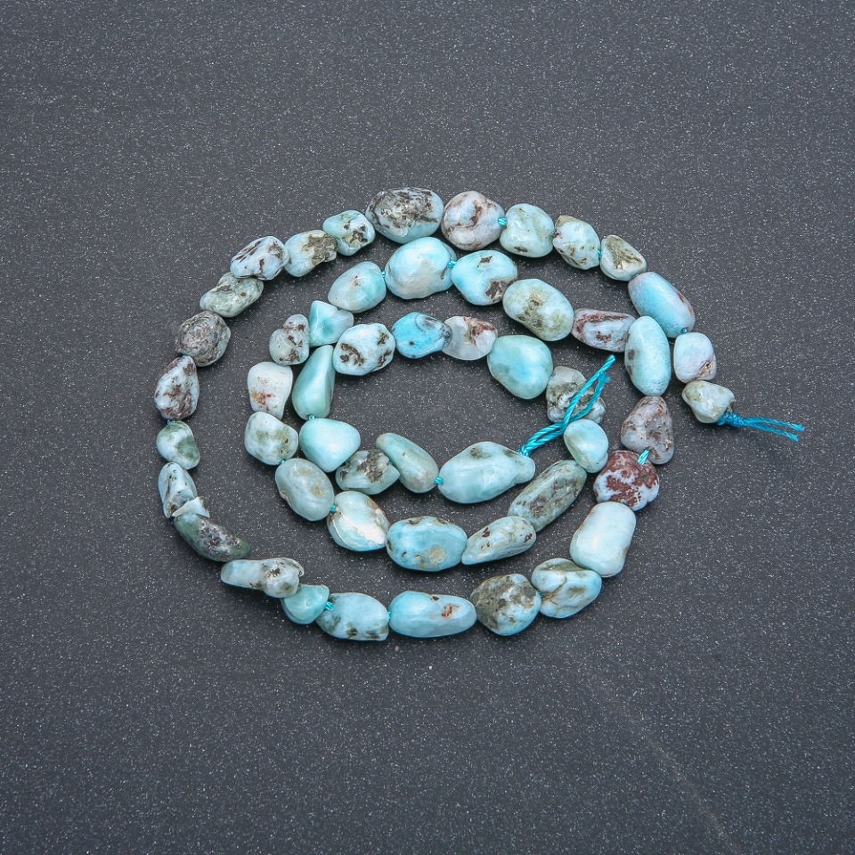 Larimar Teardrop Beads on Strand, 7x6mm, 40 cm Length +