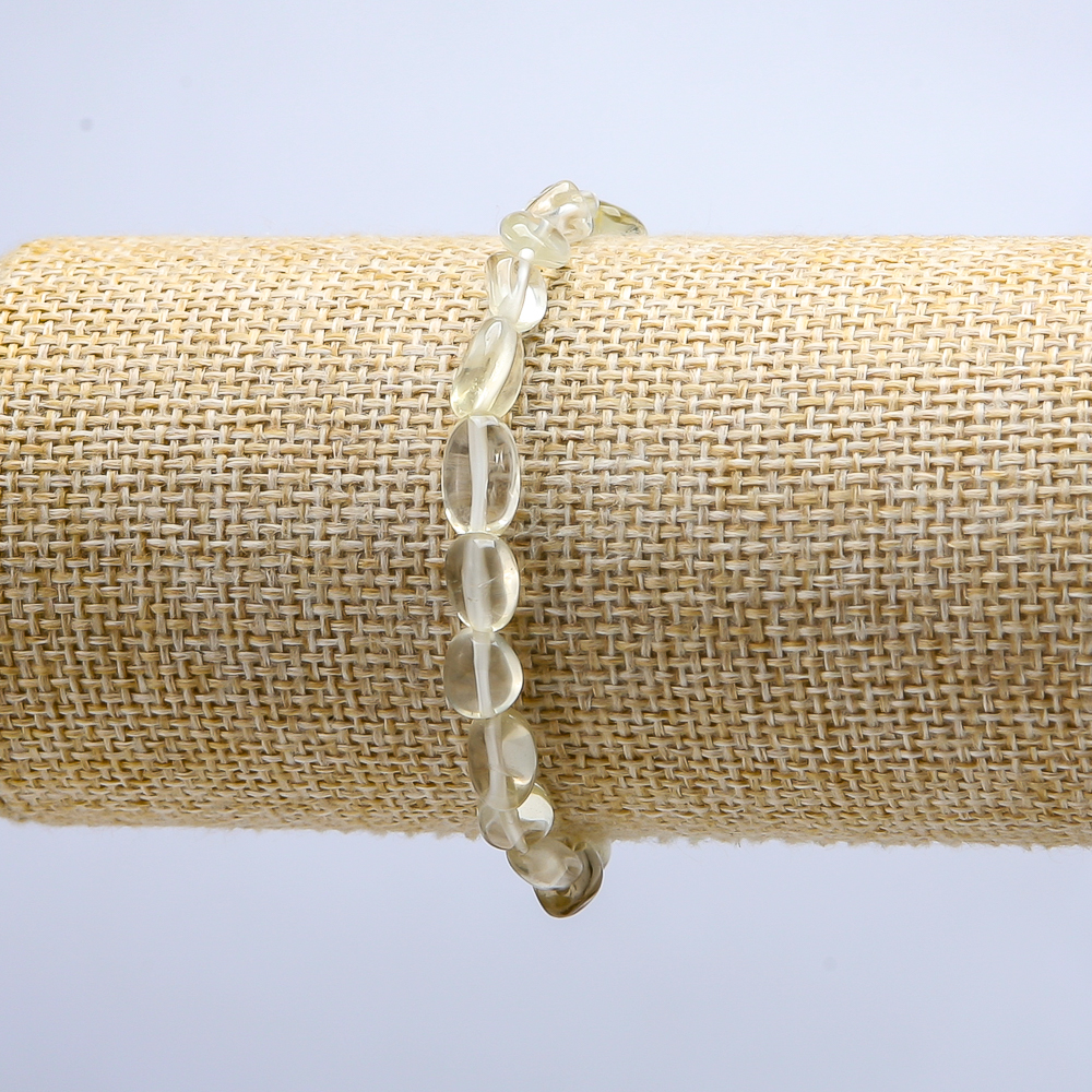 Bracelet with white citrine on elastic, faceted, bead diameter 6–8 mm (±), length 18 cm