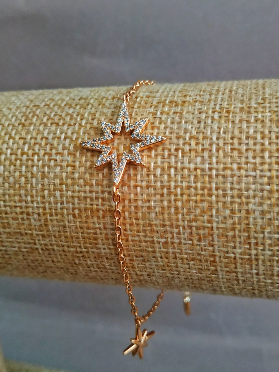 Xuping Bracelet Gold Plating with White Crystals 18K, length 18-20 cm, thickness 2 mm +