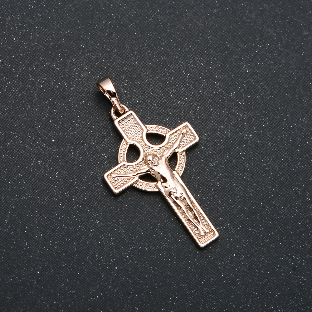 Xuping 18K Gold-Plated Cross Pendant, 35x18mm +