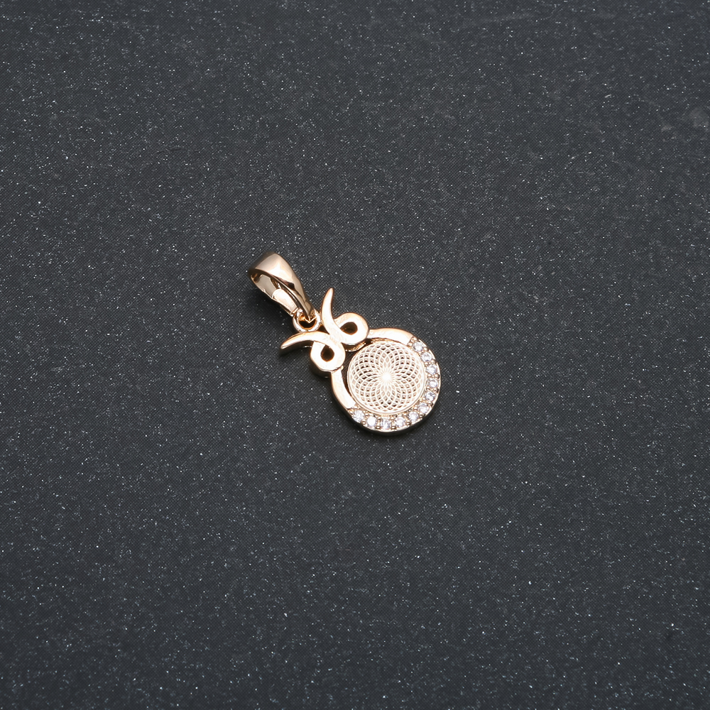 Pendant Xuping 18K Gold Plating with White Crystals, Diameter 20x9 mm +