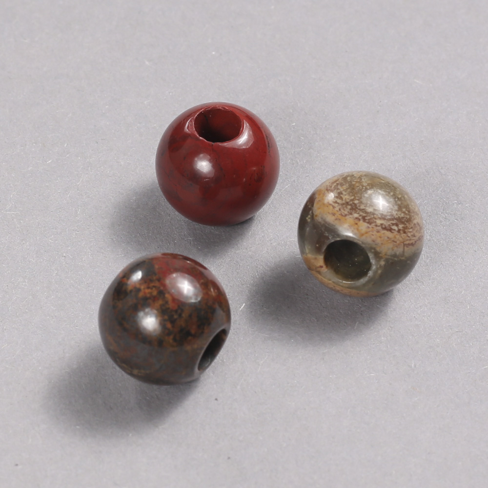 Pandora bead, natural red jasper, 14x12 mm + -, hole diameter about 5.5 mm +