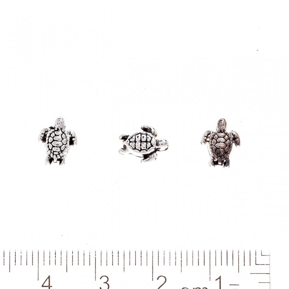 Sea bead finding "Shell" with 1mm hole, metal color 'Silver', packaging 20 g ± 38 pcs