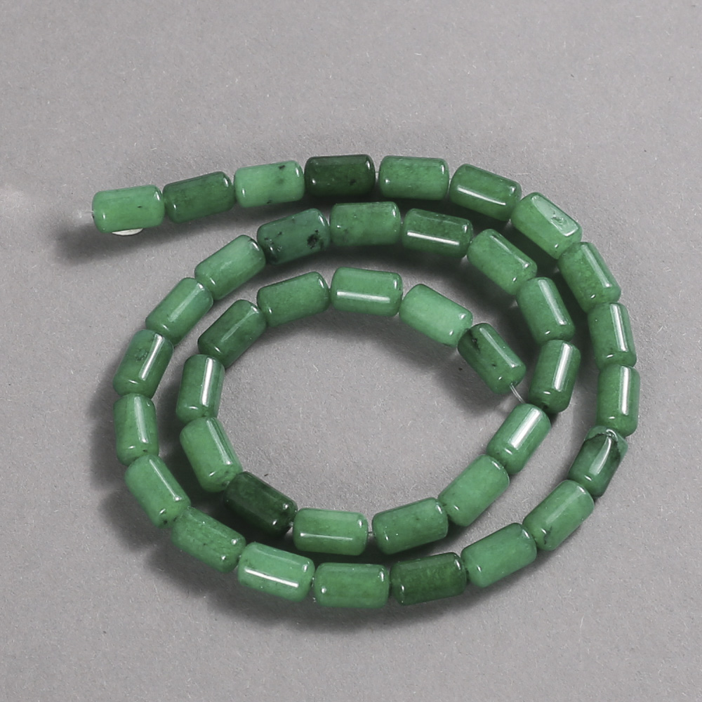 Beads on a thread of natural chrysoprase, smooth cylinders, diameter 10x6 mm + -, length 41 cm +