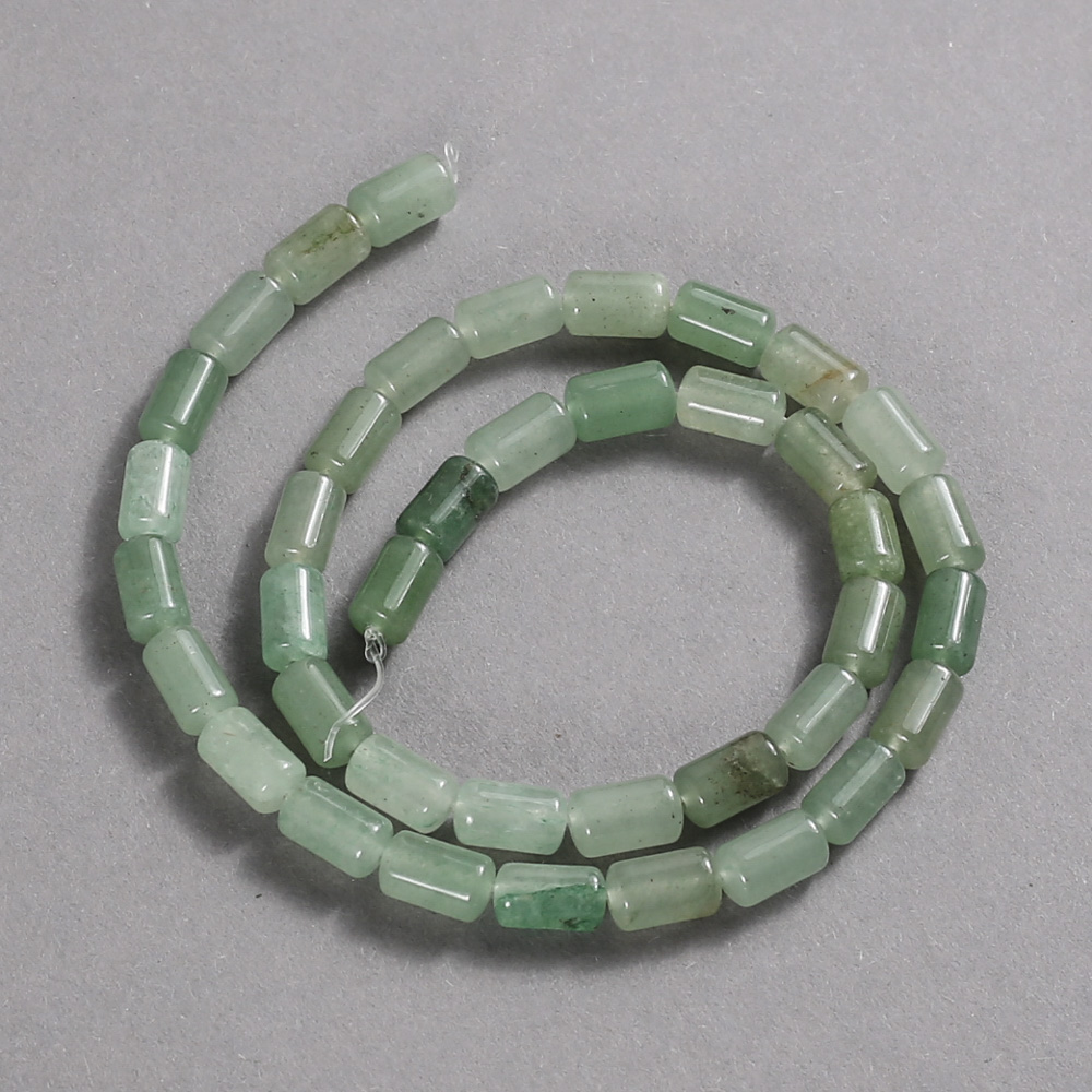 Beads on a thread of natural jade, smooth cylindrical beads, diameter 10×6 mm, length 41 cm