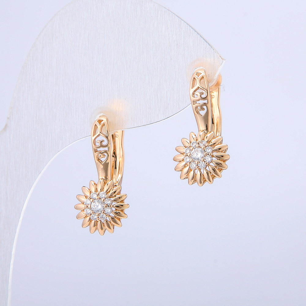 Earrings Xuping 18K Gold Plating with White Crystals