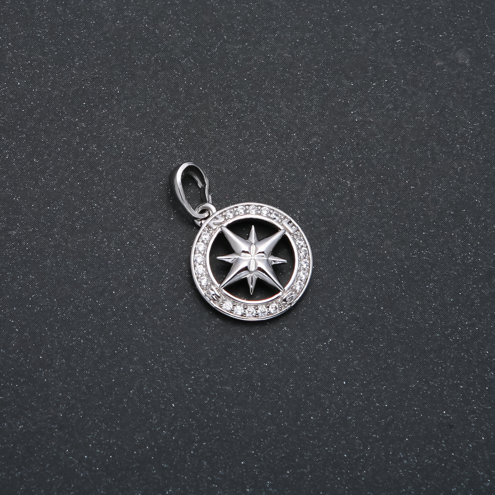 Pendant Xuping Rhodium with White Crystals 22x15mm +