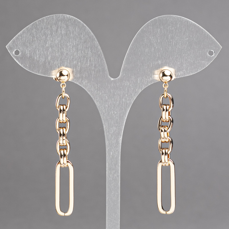 Xuping 'Chains' Stud Earrings 18K Gold Plating, diameter 55×6 mm +