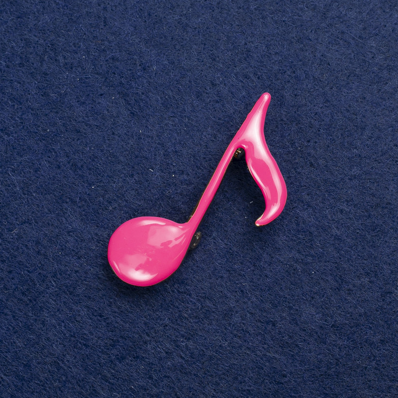 Брошка Нота золотистий метал і емаль 25х45мм +