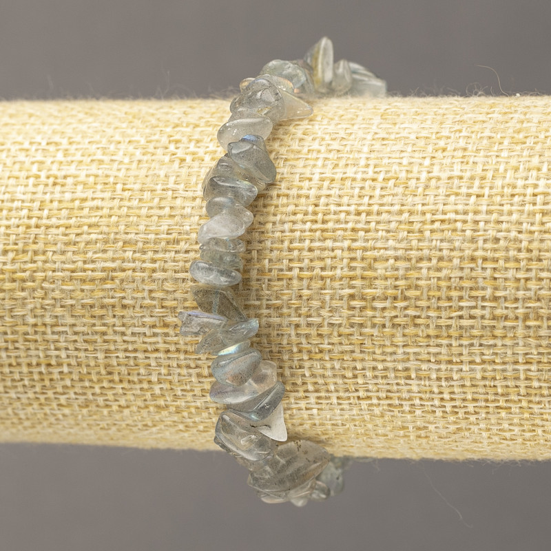 Labradorite Bracelet on Elastic with 10×3 mm Chips+