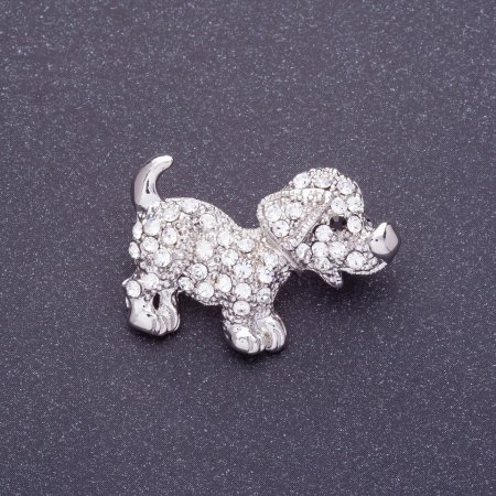 Brooch "Diamond Friend" 3x2 cm Silver-tone