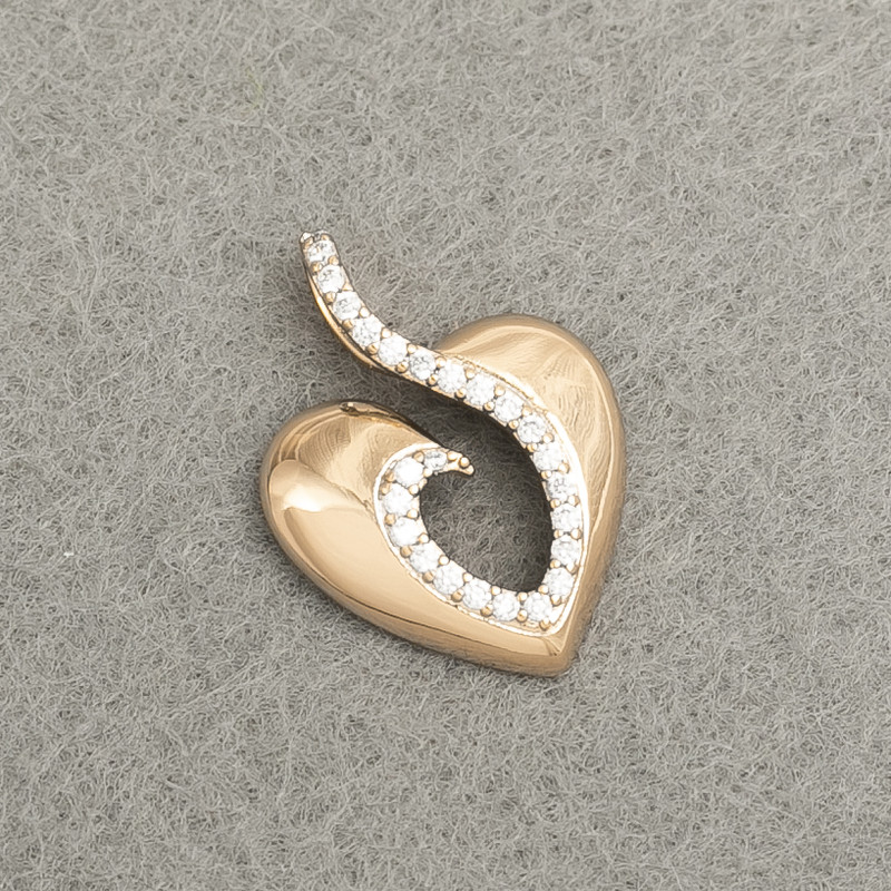 Xuping Pendant 18K Gold Plating Heart with White Crystals, diameter 20x15 mm +