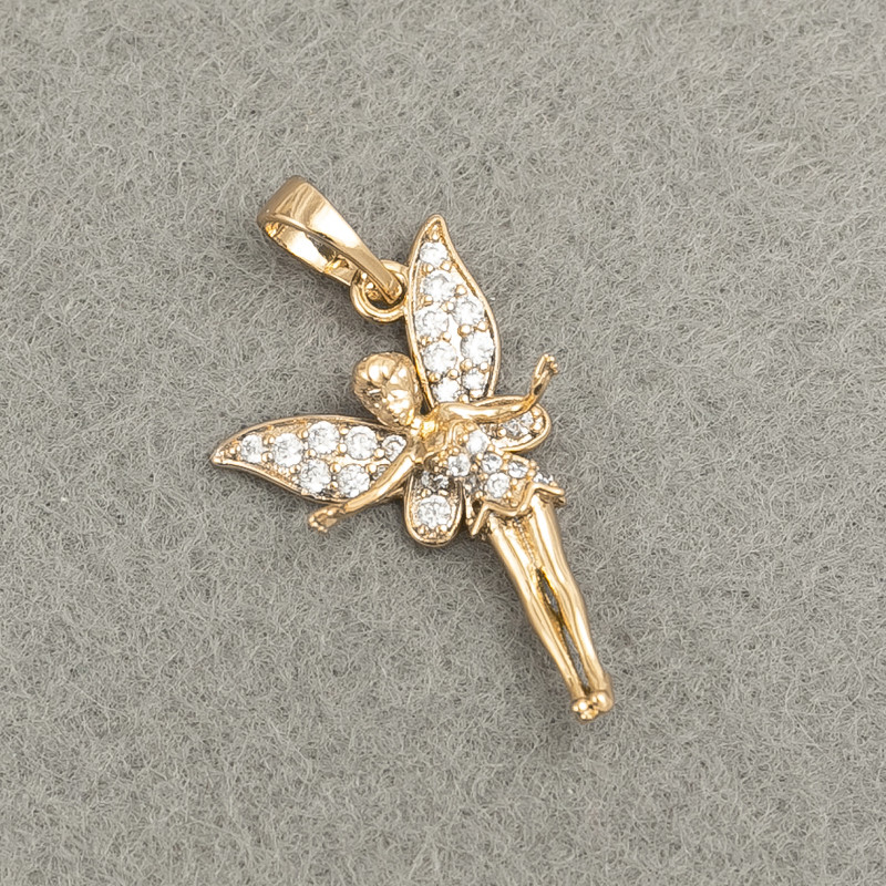 Pendant Xuping 18K Gold Plating Fairy with White Crystals, diameter 28×15 mm +
