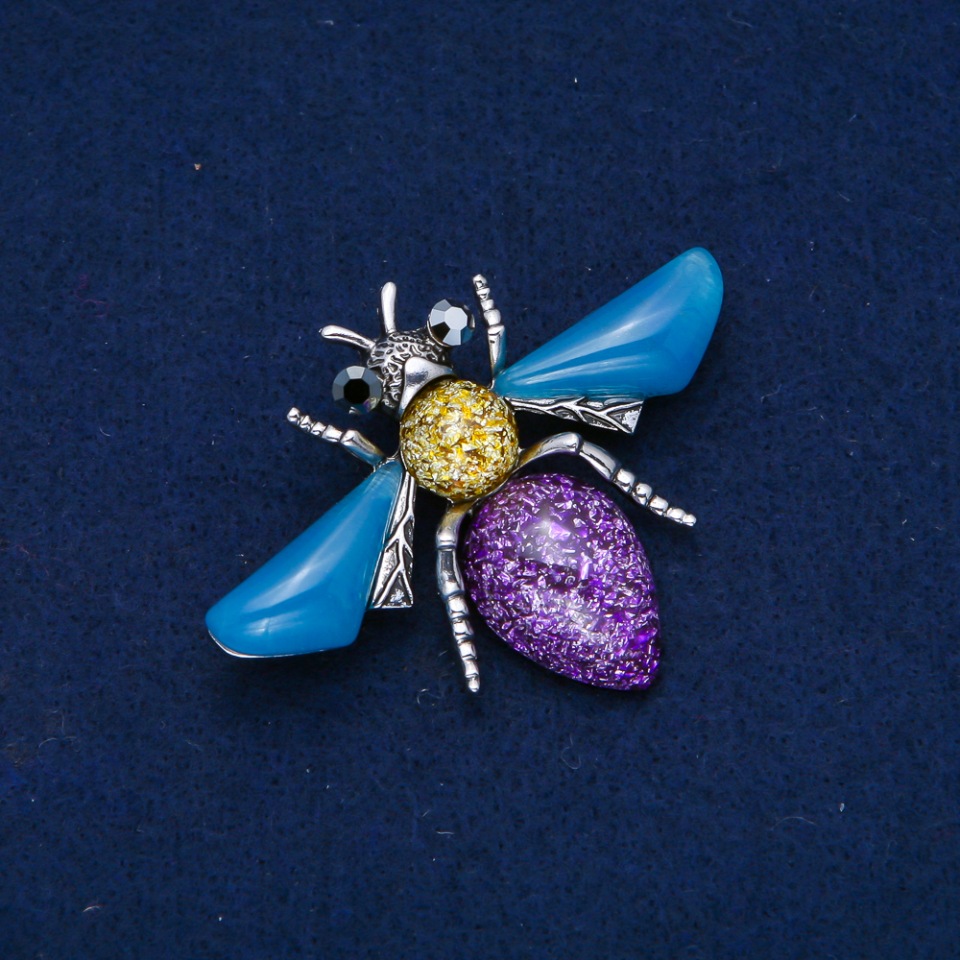 Butterfly Brooch, Silver Metal 47x62mm +