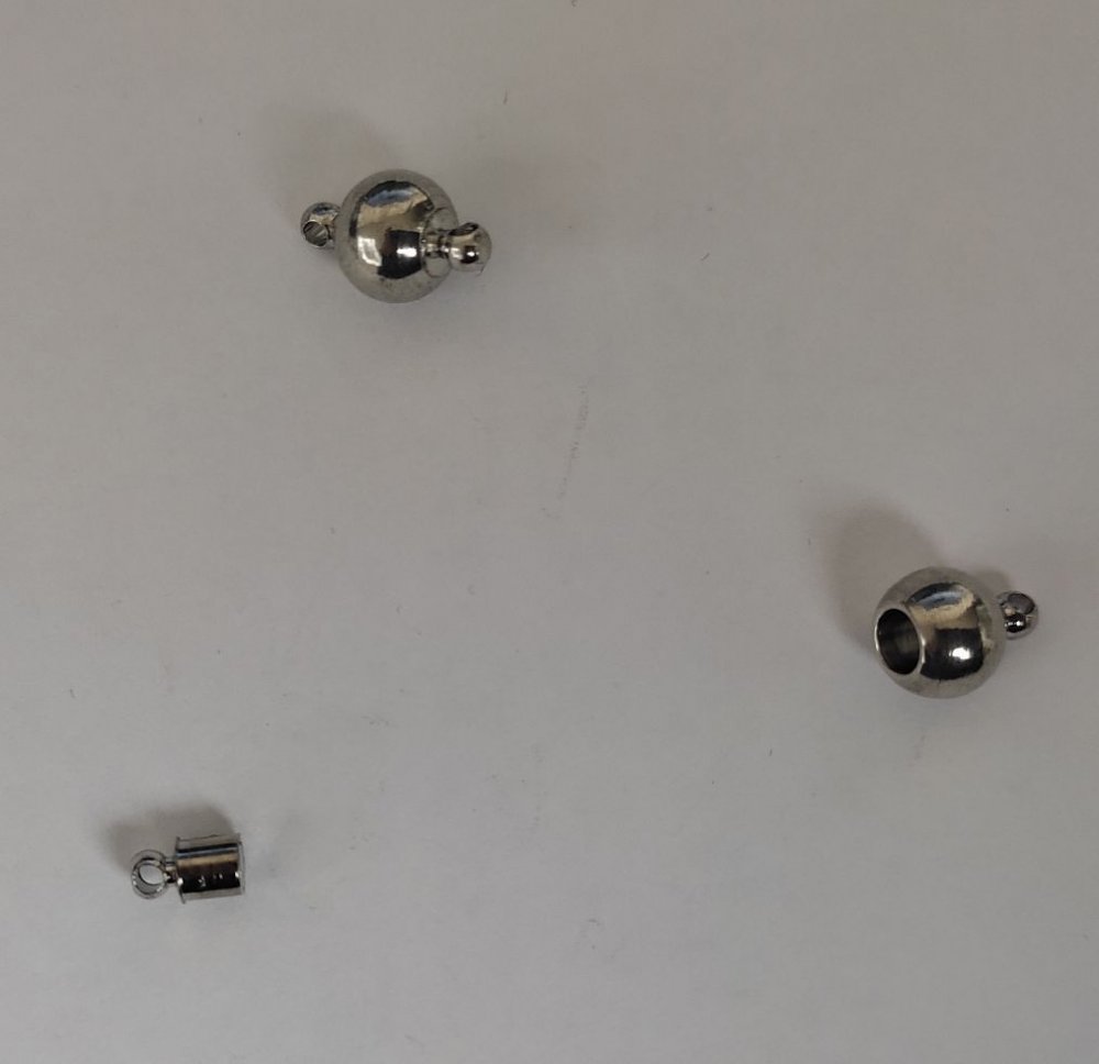 Magnetic jewelry clasp 8×13 mm, silver-colored metal