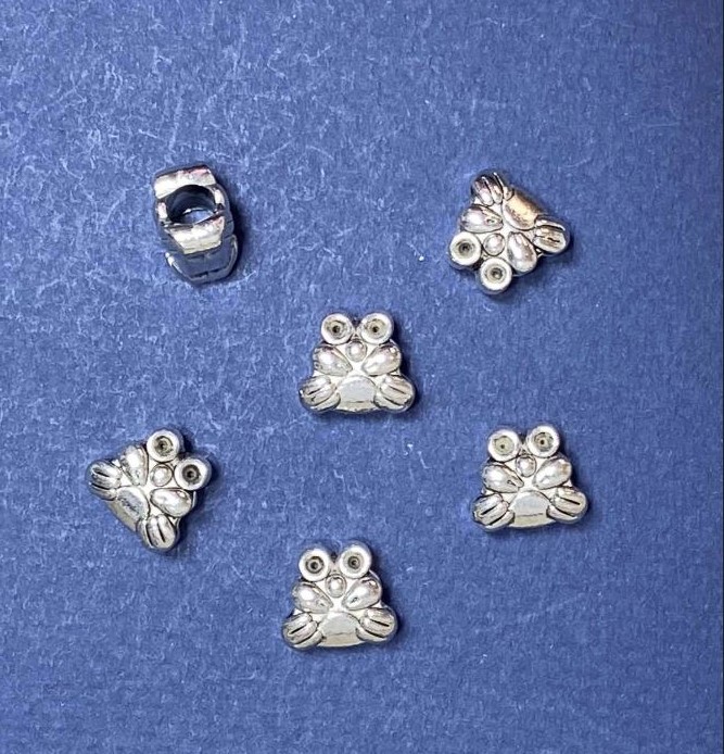 Pandora Bead Krit Findings 12x10, hole diameter 5 mm, faceted 20 g +/- 9 pcs