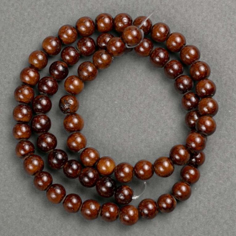 Tiger's Eye Beads (acrylic) on monofilament, smooth round bead, 6mm diameter, length 41cm ±
