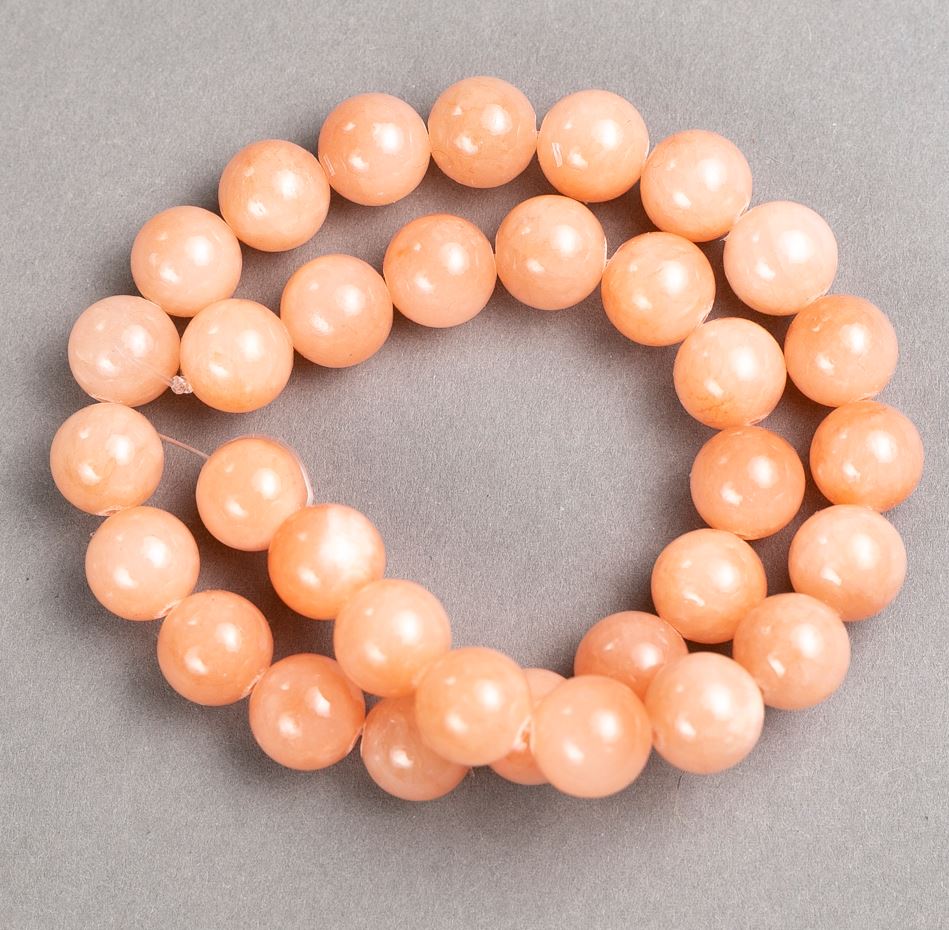 Selenite Beads on Fishing Line (Artificial Acrylic) Smooth Round Beads, 12.5 mm Diameter, 40 cm Length