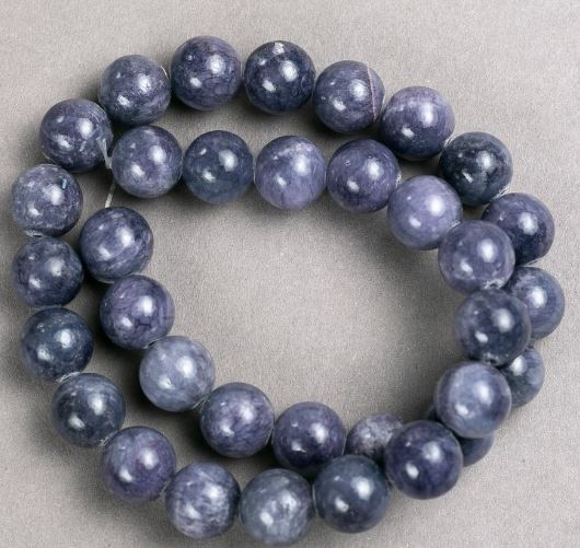 Amethyst Beads (Synthetic Acrylic) on Beading Wire, Smooth Round Beads, 12.5 mm Diameter, 40 cm Length