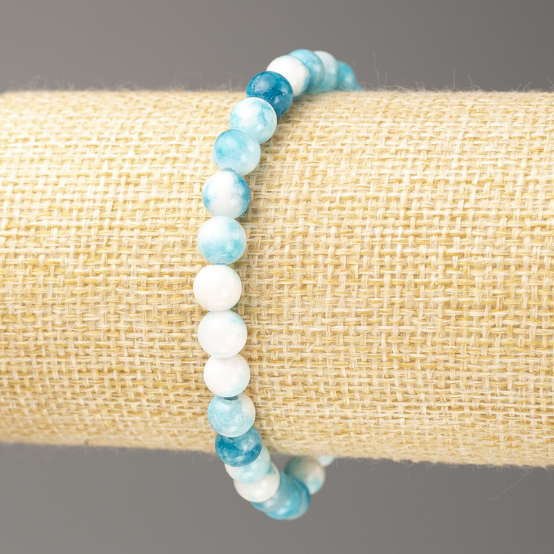 Bracelet 'Blue-White Oceanic Nephrite'