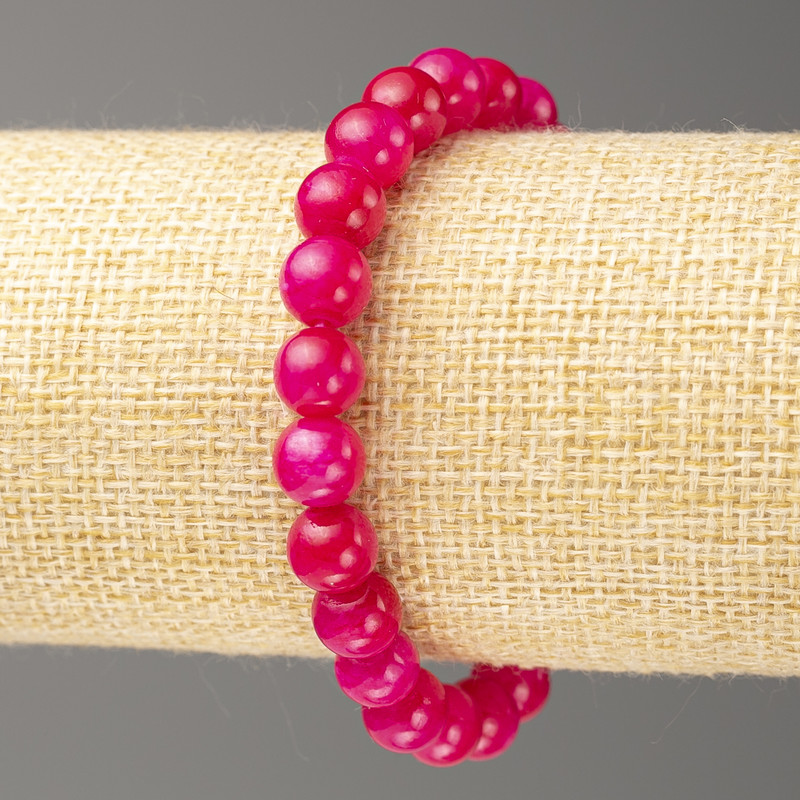 Bracelet made of synthetic tourmaline (acrylic), 8 mm diameter, 18 cm length, smooth beads on elastic
