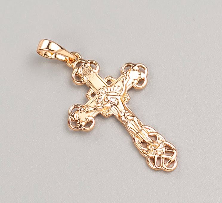 Xuping Cross Pendant with 18K Gold Plating, 32.5×20 mm