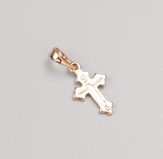 Pendant Xuping Cross Gold Plating 18K, diameter 16x9.5 mm, 5mm+