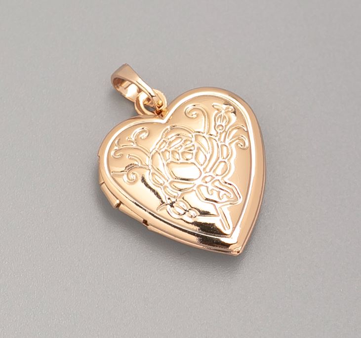 Xuping Pendant Medallion Heart for Photo, 19mm Diameter