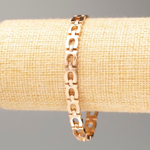 Xuping 18K Gold-Plated Bracelet, 20 cm length, 7 mm+ thickness