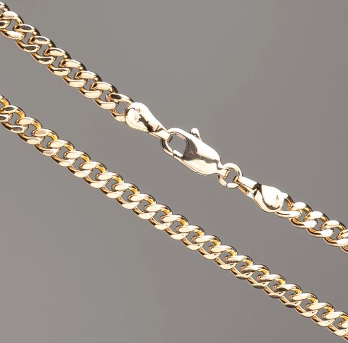 Xuping Chain with 18K Gold Plating Armor-Link, 50 cm Length, 3.5 mm Thickness