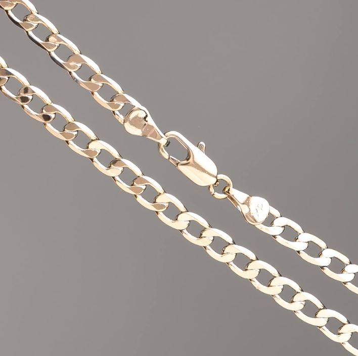 Xuping 18K Gold-Plated Panzer Chain, 50 cm length, 4 mm thickness