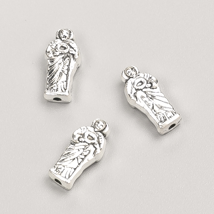 Bead insert fitting 'Icon', diameter 13×6×4 mm, packed 20 g, 23 pcs +/-, metal color 'Silver'