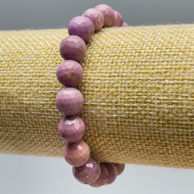 Phosphosiderite Bracelet (faceted bead), 10 mm diameter, 18 cm length (stretch)