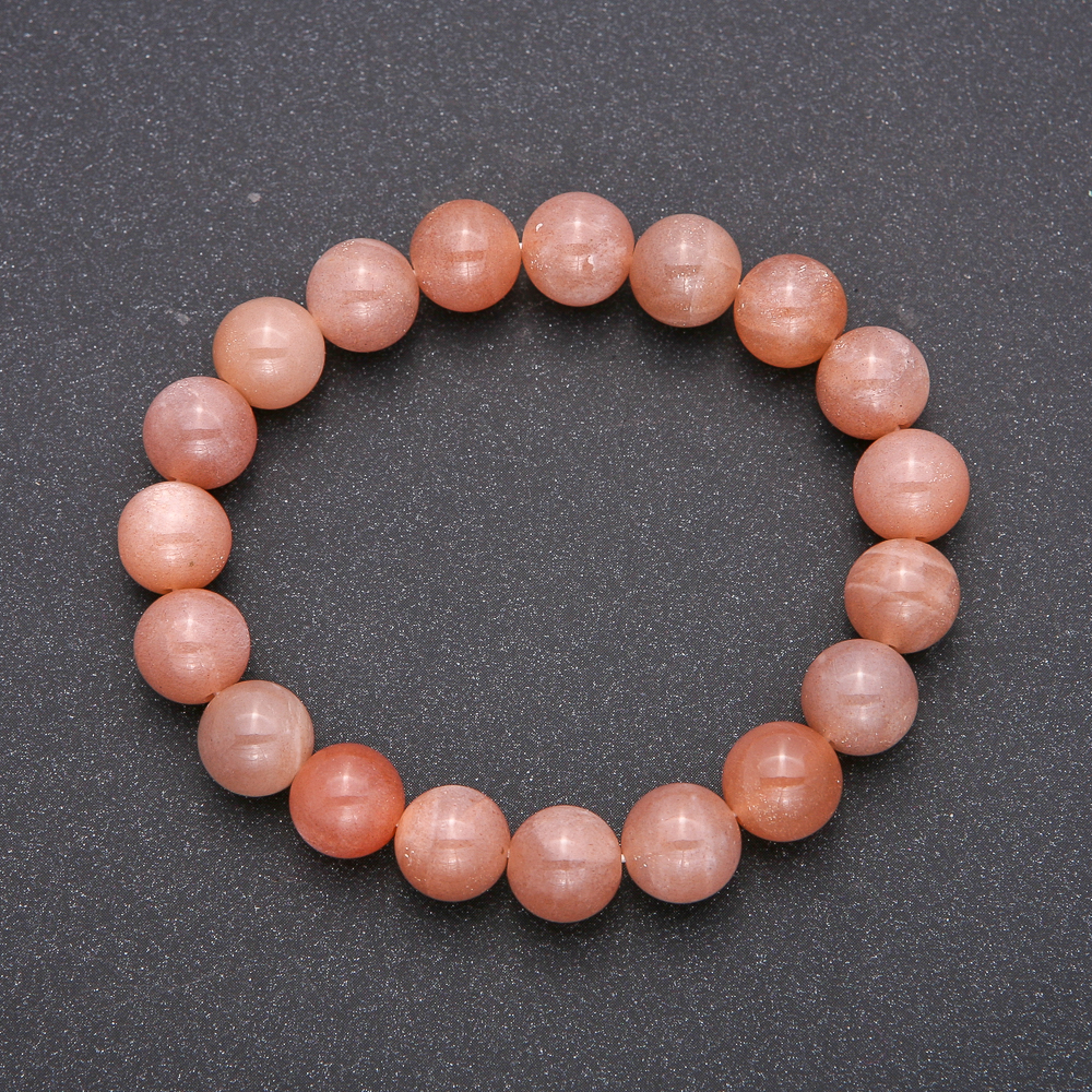 Bracelet made of natural selenite on an elastic band, smooth bead, diameter 10(±)mm, circumference 18cm