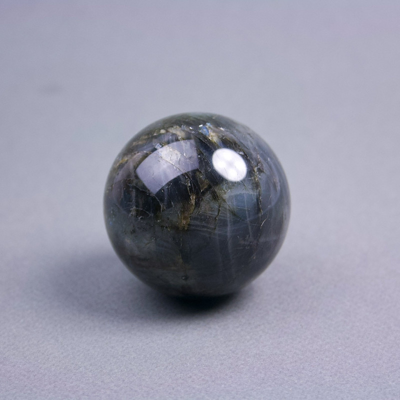 Labradorite natural stone souvenir ball, diameter from 50 mm ± (price per 100 g) weight from 200 g