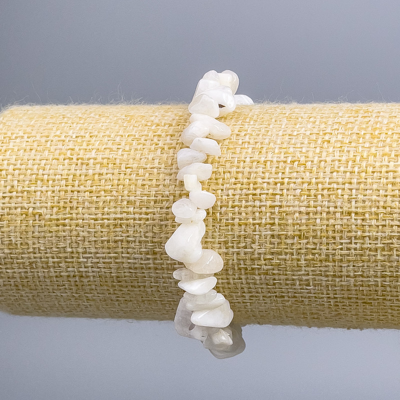 Adularite Chip Bracelet, 7×3 mm diameter, 18 cm length (stretch)