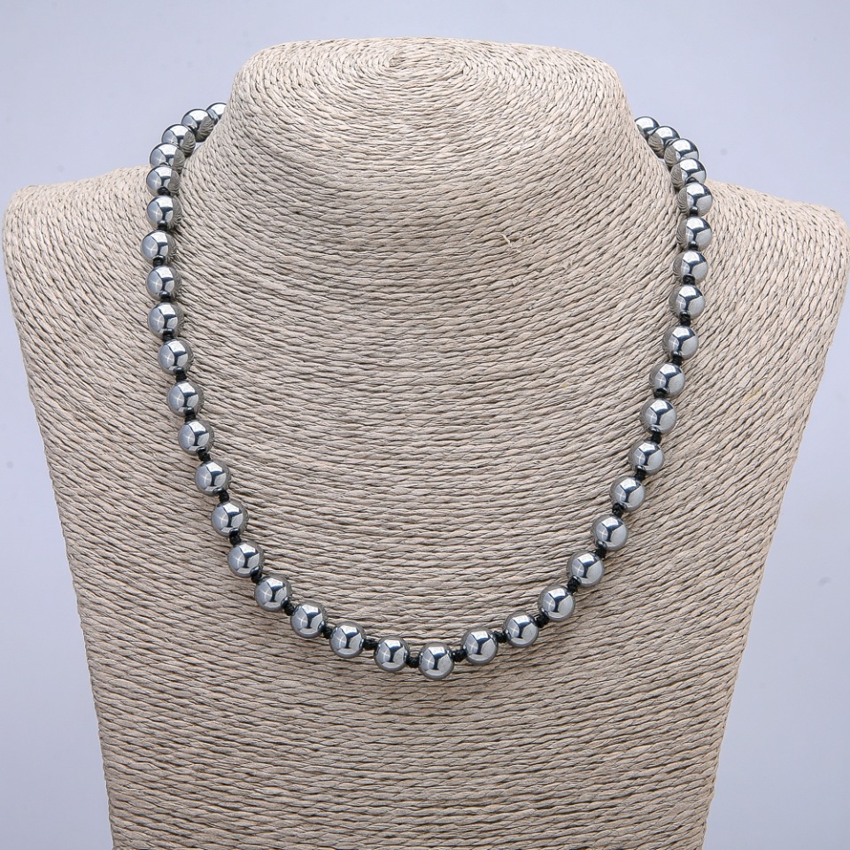 Terahertz Necklace, Smooth Beads 8mm Diameter, 45cm Length +