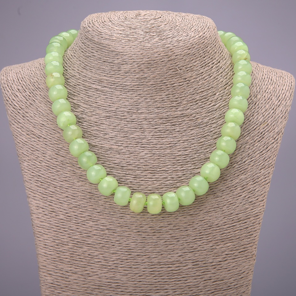 Onyx Stone Necklace, Smooth Rondel Beads, 12x9 mm Diameter, 45 cm Length