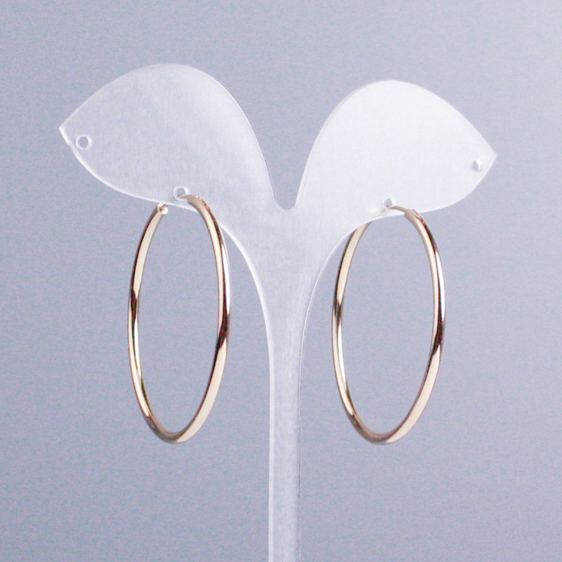 Xuping Hoop Earrings 18K Gold Plating, 2 mm thick, 43 mm diameter