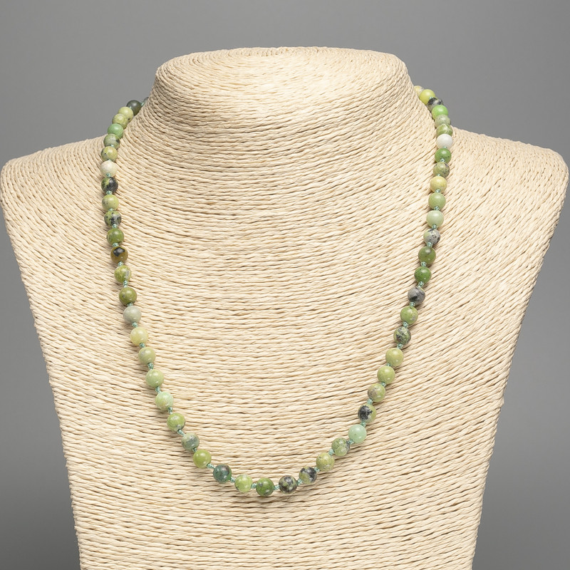 Australian Jadeite Necklace (Acrylic) Smooth Beads, 6 mm, 50 cm