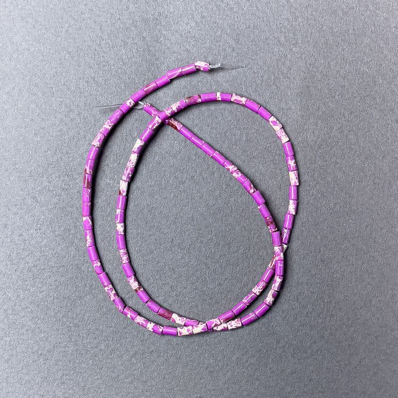 Purple variscite beads (pressed), faceted, diameter 2×4 mm, length 38 cm on a thread