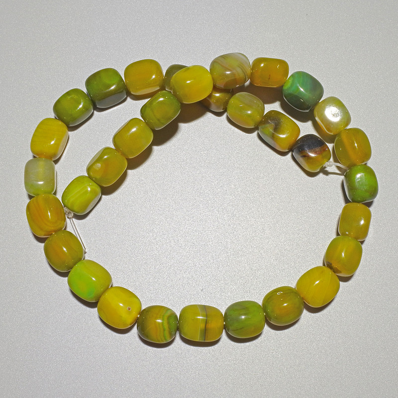 Agate Beads, Natural Stone Rectangular Bar, 9×12 mm, 37 cm long on a beading cord