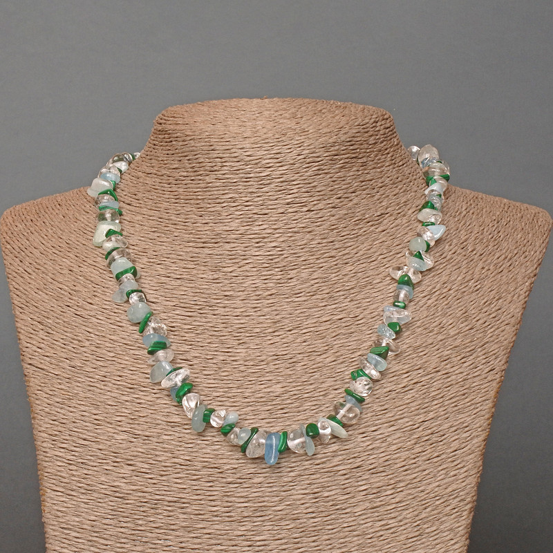 Beaded Necklace 'Assortment' made of natural stone chips, diameter 7×3 mm, length 48 cm